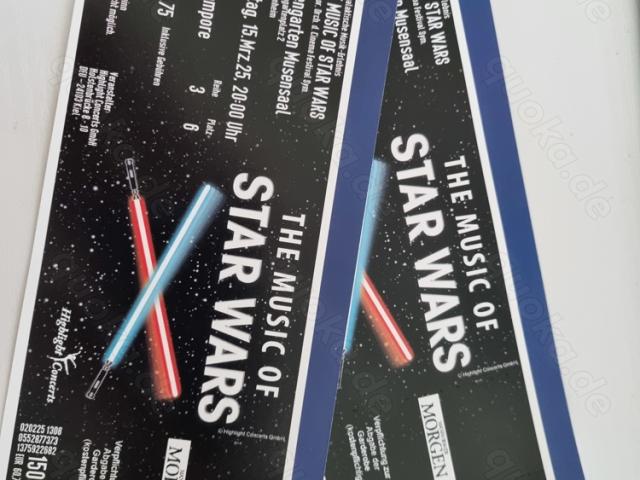 Zwei Tickets für The Music of Star Wars in Mannheim Rosengarten Musensaal. Samstag 15.03 20Uhr - 1